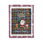 Personalized Gift Tartan Plaid Blanket Clan Norvel With Funny Santa Snowman Reindeer Merry Christmas Fleece Blanket, Home Living Room, Plaid Blanket, Tartan Blanket, Scottish Blanket, Buffalo fleece blanket, Christmas Blanket