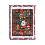 Personalized Gift Tartan Plaid Blanket Clan Cumming Weathered With Funny Santa Snowman Reindeer Merry Christmas Fleece Blanket, Home Living Room, Plaid Blanket, Tartan Blanket, Scottish Blanket, Buffalo fleece blanket, Christmas Blanket