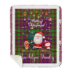 Personalized Gift Tartan Plaid Blanket Clan MacIntyre Of Glenorchy With Funny Santa Snowman Reindeer Merry Christmas Gift Sherpa Blanket, blue plaid sherpa blanket,blue tartan sherpa blanket,Buchan,buffalo plaid sherpa blanket,christmas sherpa blanket,Christmas Throw Blanket