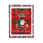 Personalized Gift Tartan Plaid Blanket Clan MacDougall With Funny Santa Snowman Reindeer Merry Christmas Fleece Blanket, Home Living Room, Plaid Blanket, Tartan Blanket, Scottish Blanket, Buffalo fleece blanket, Christmas Blanket