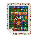 Personalized Gift Tartan Plaid Blanket Clan McGeachie With Christmas Cookie Baking Crew Christmas Gift Sherpa Blanket, tartan sherpa blanket,buffalo plaid sherpa blanket,christmas sherpa blanket,Christmas Throw Blanket,green plaid sherpa blanket,green sherpa blanket