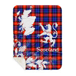 Sherpa Blanket - Tartan Blanket Thistle and Lion Scottish Clan Anstruther Plaid Blanket, plaid sherpa blanket queen,purple sherpa blanket,queen sherpa blanket,queen size sherpa blanket,red sherpa blanket,scottish tartan blankets,sherpa blanket,sherpa christmas blanket