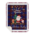Personalized Gift Tartan Plaid Blanket Clan Wedderburn With Funny Santa Snowman Reindeer Merry Christmas Gift Sherpa Blanket, blue plaid sherpa blanket,blue tartan sherpa blanket,Buchan,buffalo plaid sherpa blanket,christmas sherpa blanket,Christmas Throw Blanket