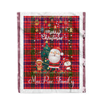 Personalized Gift Tartan Plaid Blanket Clan MacRae With Funny Santa Snowman Reindeer Merry Christmas Fleece Blanket, Home Living Room, Plaid Blanket, Tartan Blanket, Scottish Blanket, Buffalo fleece blanket, Christmas Blanket