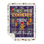 Personalized Gift Tartan Plaid Blanket Clan RCAF With Christmas Cookie Baking Crew Christmas Gift Sherpa Blanket, tartan sherpa blanket,buffalo plaid sherpa blanket,christmas sherpa blanket,Christmas Throw Blanket,green plaid sherpa blanket,green sherpa blanket