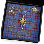 To My Beautiful Soulmate Sunflower Necklace In Your Eyes I Have Found My Home Clan Elliot Tartan Jewelry For Girlfriend, Tartan Sunflower Pendant Necklace, Scottish Tartan Jewelry, valentine necklace, necklace girlfriend, necklace for wife, cute necklaces for girlfriend, jewelry for girlfriend, to my soulmate necklace, to my future wife necklace