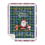 Personalized Gift Tartan Plaid Blanket Clan MacNeill Of Barra Ancient With Funny Santa Snowman Reindeer Merry Christmas Gift Sherpa Blanket, blue plaid sherpa blanket,blue tartan sherpa blanket,Buchan,buffalo plaid sherpa blanket,christmas sherpa blanket,Christmas Throw Blanket