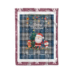 Personalized Gift Tartan Plaid Blanket Clan Napier With Funny Santa Snowman Reindeer Merry Christmas Fleece Blanket, Home Living Room, Plaid Blanket, Tartan Blanket, Scottish Blanket, Buffalo fleece blanket, Christmas Blanket