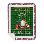 Personalized Gift Tartan Plaid Blanket Clan MacArthur With Funny Santa Snowman Reindeer Merry Christmas Gift Sherpa Blanket, blue plaid sherpa blanket,blue tartan sherpa blanket,Buchan,buffalo plaid sherpa blanket,christmas sherpa blanket,Christmas Throw Blanket
