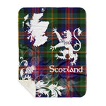 Sherpa Blanket - Tartan Blanket Thistle and Lion Scottish Clan MacLennan Plaid Blanket, plaid sherpa blanket queen,purple sherpa blanket,queen sherpa blanket,queen size sherpa blanket,red sherpa blanket,scottish tartan blankets,sherpa blanket,sherpa christmas blanket