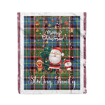 Personalized Gift Tartan Plaid Blanket Clan Stirling With Funny Santa Snowman Reindeer Merry Christmas Fleece Blanket, Home Living Room, Plaid Blanket, Tartan Blanket, Scottish Blanket, Buffalo fleece blanket, Christmas Blanket