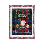 Personalized Gift Tartan Plaid Blanket Clan Chalmers With Funny Santa Snowman Reindeer Merry Christmas Fleece Blanket, Home Living Room, Plaid Blanket, Tartan Blanket, Scottish Blanket, Buffalo fleece blanket, Christmas Blanket