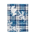 Scotstee Shop Tartan Plaid Fleece Blankets Thistle and Lion Scottish Clan Roberton Plaid Blanket
