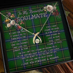 To My Beautiful Soulmate Necklace In Your Eyes I Have Found My Home Clan Henderson Modern Tartan Wishbone Dancing Necklace