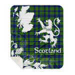 Sherpa Blanket - Tartan Blanket Thistle and Lion Scottish Clan Dickson Plaid Blanket, plaid sherpa blanket queen,purple sherpa blanket,queen sherpa blanket,queen size sherpa blanket,red sherpa blanket,scottish tartan blankets,sherpa blanket,sherpa christmas blanket