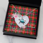 Sea Turtle Necklace Gift for My Beautiful Girlfriend Valentines Necklace Clan Christie Tartan Blue Turtle Necklace