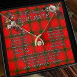 To My Beautiful Soulmate Necklace In Your Eyes I Have Found My Home Clan MacDonald of Sleat Tartan Wishbone Dancing Necklace