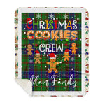 Personalized Gift Tartan Plaid Blanket Clan Adam Hunting With Christmas Cookie Baking Crew Christmas Gift Sherpa Blanket, tartan sherpa blanket,buffalo plaid sherpa blanket,christmas sherpa blanket,Christmas Throw Blanket,green plaid sherpa blanket,green sherpa blanket