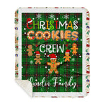 Personalized Gift Tartan Plaid Blanket Clan Lundin With Christmas Cookie Baking Crew Christmas Gift Sherpa Blanket, tartan sherpa blanket,buffalo plaid sherpa blanket,christmas sherpa blanket,Christmas Throw Blanket,green plaid sherpa blanket,green sherpa blanket