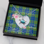 Sea Turtle Necklace Gift for My Beautiful Girlfriend Valentines Necklace Clan Barclay Hunting Tartan Blue Turtle Necklace