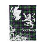 Scotstee Shop Tartan Plaid Fleece Blankets Thistle and Lion Scottish Clan Swinton Plaid Blanket