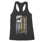 Vintage USA American Flag German Shepherd Dog Mom Silhouette Women's Tank Top - Scotstee Shop