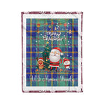 Personalized Gift Tartan Plaid Blanket Clan US Marine With Funny Santa Snowman Reindeer Merry Christmas Fleece Blanket, Home Living Room, Plaid Blanket, Tartan Blanket, Scottish Blanket, Buffalo fleece blanket, Christmas Blanket