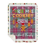 Personalized Gift Tartan Plaid Blanket Clan Crawford Ancient With Christmas Cookie Baking Crew Christmas Gift Sherpa Blanket, tartan sherpa blanket,buffalo plaid sherpa blanket,christmas sherpa blanket,Christmas Throw Blanket,green plaid sherpa blanket,green sherpa blanket