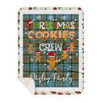Personalized Gift Tartan Plaid Blanket Clan Paisley With Christmas Cookie Baking Crew Christmas Gift Sherpa Blanket, tartan sherpa blanket,buffalo plaid sherpa blanket,christmas sherpa blanket,Christmas Throw Blanket,green plaid sherpa blanket,green sherpa blanket