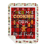 Personalized Gift Tartan Plaid Blanket Clan Ettrick With Christmas Cookie Baking Crew Christmas Gift Sherpa Blanket, tartan sherpa blanket,buffalo plaid sherpa blanket,christmas sherpa blanket,Christmas Throw Blanket,green plaid sherpa blanket,green sherpa blanket