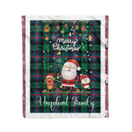 Personalized Gift Tartan Plaid Blanket Clan Urquhart Modern With Funny Santa Snowman Reindeer Merry Christmas Fleece Blanket, Home Living Room, Plaid Blanket, Tartan Blanket, Scottish Blanket, Buffalo fleece blanket, Christmas Blanket