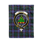 Plaid Blanket Grant Weathered Clan Crest Badge Tartan Blanket Scottish Green Plaid Throw Blanket Tartan Plaid Fleece Blanket