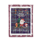 Personalized Gift Tartan Plaid Blanket Clan RCAF With Funny Santa Snowman Reindeer Merry Christmas Fleece Blanket, Home Living Room, Plaid Blanket, Tartan Blanket, Scottish Blanket, Buffalo fleece blanket, Christmas Blanket