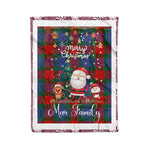 Personalized Gift Tartan Plaid Blanket Clan Mar With Funny Santa Snowman Reindeer Merry Christmas Fleece Blanket, Home Living Room, Plaid Blanket, Tartan Blanket, Scottish Blanket, Buffalo fleece blanket, Christmas Blanket
