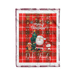 Personalized Gift Tartan Plaid Blanket Clan Duke Of Rothesay With Funny Santa Snowman Reindeer Merry Christmas Fleece Blanket, Home Living Room, Plaid Blanket, Tartan Blanket, Scottish Blanket, Buffalo fleece blanket, Christmas Blanket