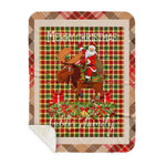 Personalized Gift Plaid Tartan Blanket Clan Gibbs With Moose Lover Xmas Gift Santa Riding Buffalo Plaid Christmas Sherpa Blanket
