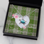 Sea Turtle Necklace Gift for My Beautiful Girlfriend Valentines Necklace Clan Cunningham Dress Green Tartan Blue Turtle Necklace