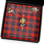 To My Beautiful Soulmate Sunflower Necklace In Your Eyes I Have Found My Home Clan Abernethy Tartan Jewelry For Girlfriend, Tartan Sunflower Pendant Necklace, Scottish Tartan Jewelry, valentine necklace, necklace girlfriend, necklace for wife, cute necklaces for girlfriend, jewelry for girlfriend, to my soulmate necklace, to my future wife necklace