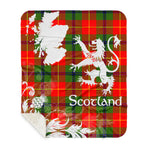 Sherpa Blanket - Tartan Blanket Thistle and Lion Scottish Clan Turnbull Plaid Blanket, plaid sherpa blanket queen,purple sherpa blanket,queen sherpa blanket,queen size sherpa blanket,red sherpa blanket,scottish tartan blankets,sherpa blanket,sherpa christmas blanket
