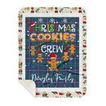 Personalized Gift Tartan Plaid Blanket Clan Douglas With Christmas Cookie Baking Crew Christmas Gift Sherpa Blanket, tartan sherpa blanket,buffalo plaid sherpa blanket,christmas sherpa blanket,Christmas Throw Blanket,green plaid sherpa blanket,green sherpa blanket