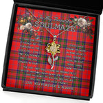 To My Beautiful Soulmate Sunflower Necklace In Your Eyes I Have Found My Home Clan MacGillivray Tartan Jewelry For Girlfriend, Tartan Sunflower Pendant Necklace, Scottish Tartan Jewelry, valentine necklace, necklace girlfriend, necklace for wife, cute necklaces for girlfriend, jewelry for girlfriend, to my soulmate necklace, to my future wife necklace