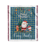 Personalized Gift Tartan Plaid Blanket Clan Laing Hunting With Funny Santa Snowman Reindeer Merry Christmas Fleece Blanket, Home Living Room, Plaid Blanket, Tartan Blanket, Scottish Blanket, Buffalo fleece blanket, Christmas Blanket