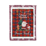 Personalized Gift Tartan Plaid Blanket Clan Fraser With Funny Santa Snowman Reindeer Merry Christmas Fleece Blanket, Christmas Blanket, Plaid Blanket, Tartan Blanket,Scottish Blanket