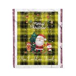 Personalized Gift Tartan Plaid Blanket Clan MacLachlan Yellow With Funny Santa Snowman Reindeer Merry Christmas Fleece Blanket, Home Living Room, Plaid Blanket, Tartan Blanket, Scottish Blanket, Buffalo fleece blanket, Christmas Blanket
