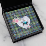 Sea Turtle Necklace Gift for My Beautiful Girlfriend Valentines Necklace Clan Watson Ancient Tartan Blue Turtle Necklace