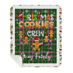 Personalized Gift Tartan Plaid Blanket Clan Gray With Christmas Cookie Baking Crew Christmas Gift Sherpa Blanket, tartan sherpa blanket,buffalo plaid sherpa blanket,christmas sherpa blanket,Christmas Throw Blanket,green plaid sherpa blanket,green sherpa blanket
