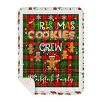 Personalized Gift Tartan Plaid Blanket Clan Blackstock With Christmas Cookie Baking Crew Christmas Gift Sherpa Blanket, tartan sherpa blanket,buffalo plaid sherpa blanket,christmas sherpa blanket,Christmas Throw Blanket,green plaid sherpa blanket,green sherpa blanket
