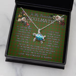 Sea Turtle Necklace To My Beautiful Soulmate Necklace In Your Eyes I Have Found My Home Clan MacAlister Hunting Tartan Blue Turtle Necklace