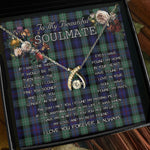 To My Beautiful Soulmate Necklace In Your Eyes I Have Found My Home Clan MacKenzie Modern Blue Tartan Wishbone Dancing Necklace