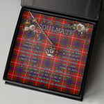 To My Beautiful Soulmate Necklace In Your Eyes I Have Found My Home Clan Tweedie Red Tartan Crown Pendant Necklace